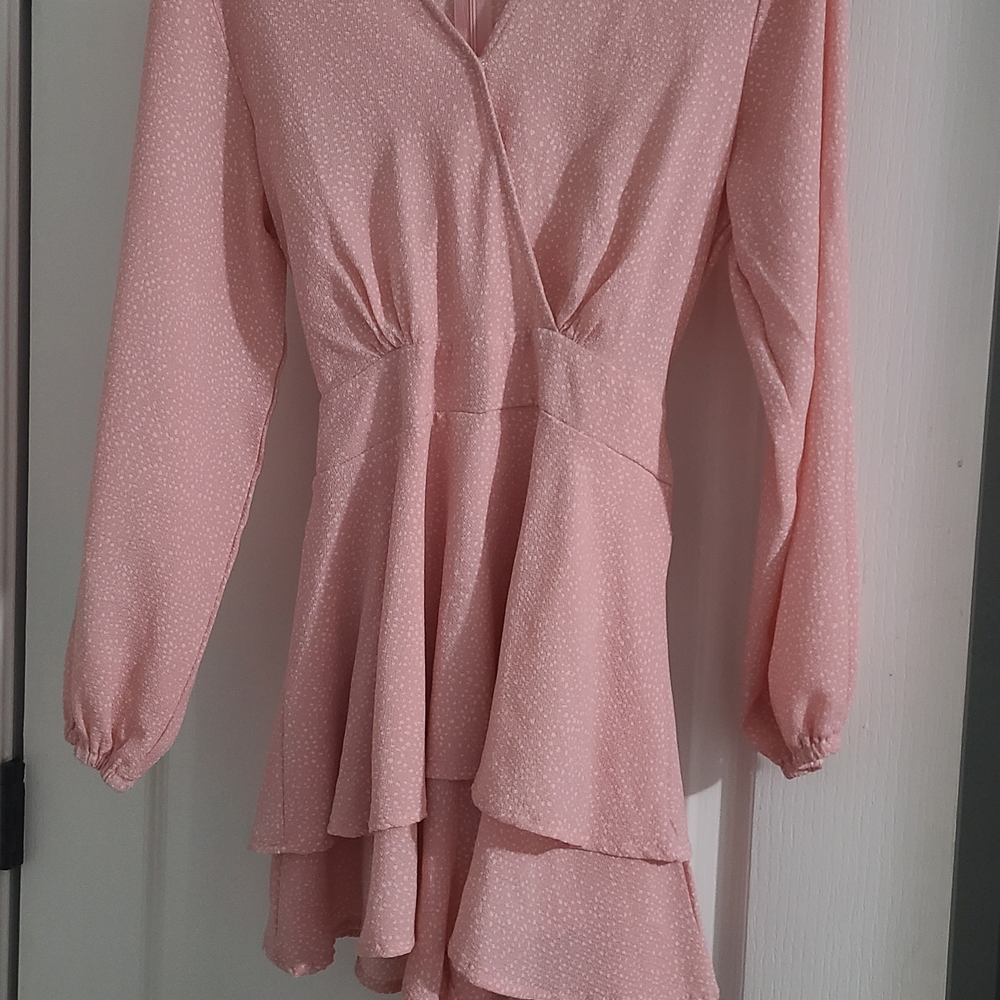 Elegant Pink Wrap Dress